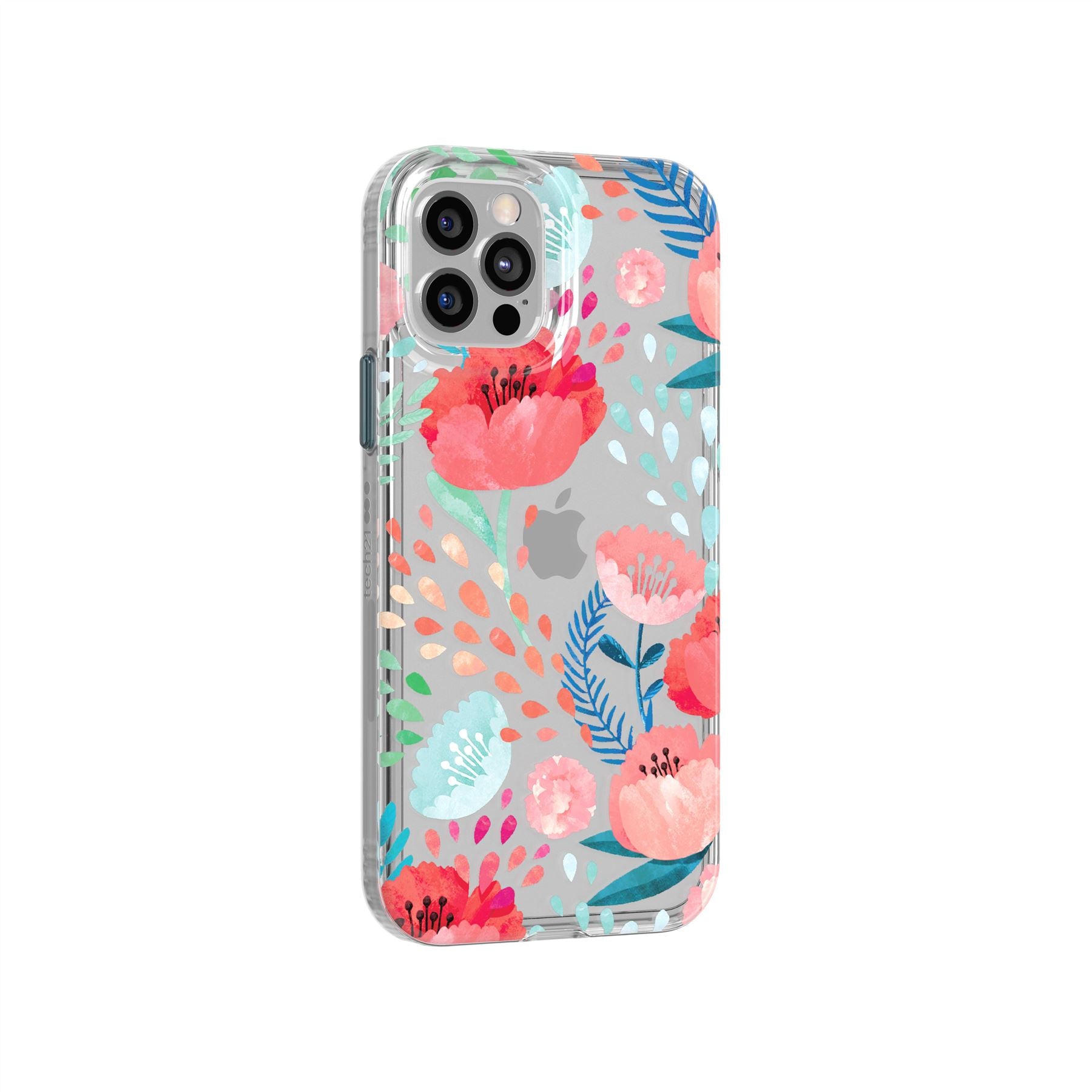 Tech21 EvoArt iPhone 12/12 Pro Hülle Coral Red Blumen