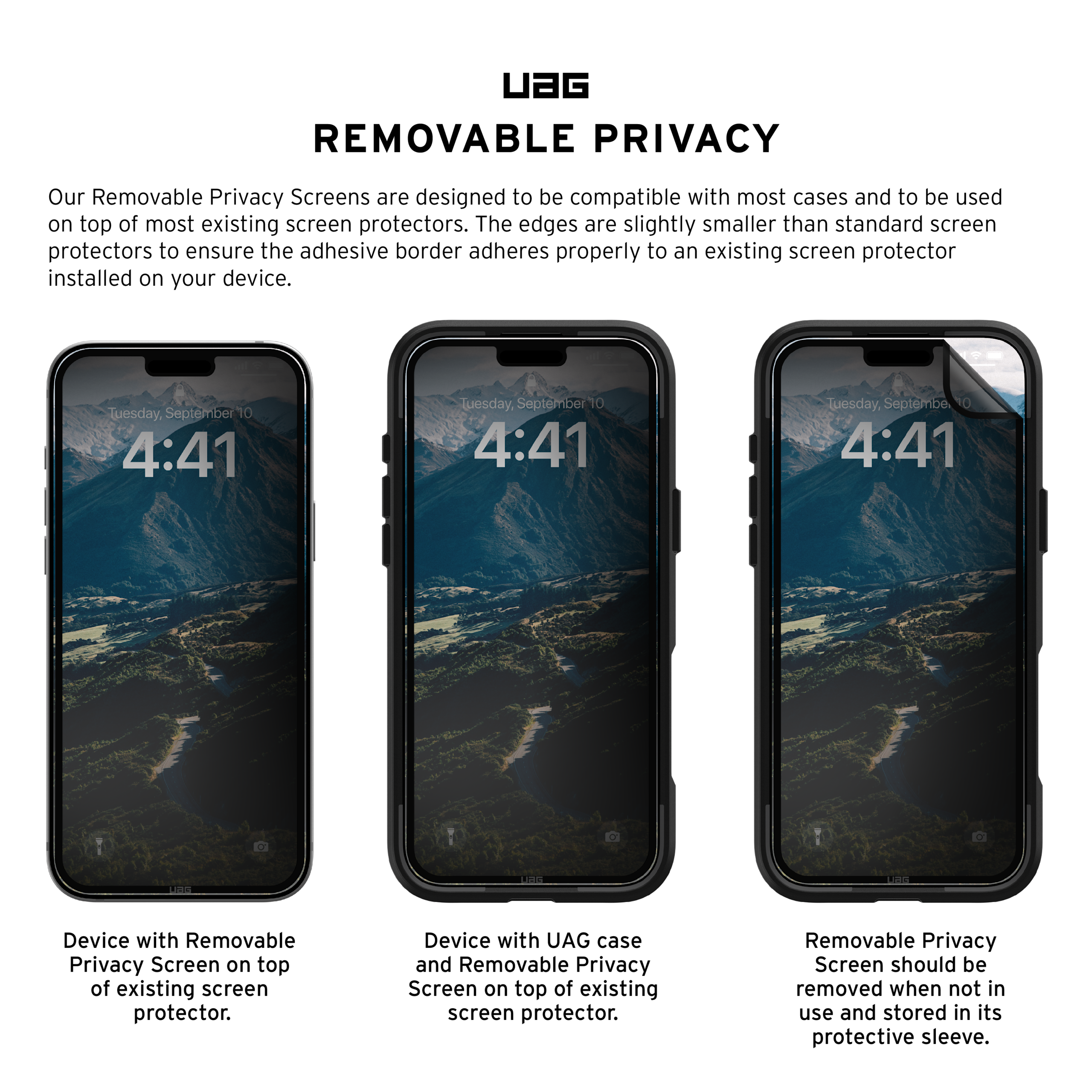UAG Standard Issue iPhone 16 Pro Max Blickschutzfolie