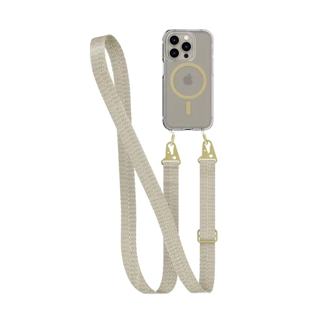 Tech21 FlexQuartz iPhone 15 Pro Handyhülle Gold MagSafe + Band