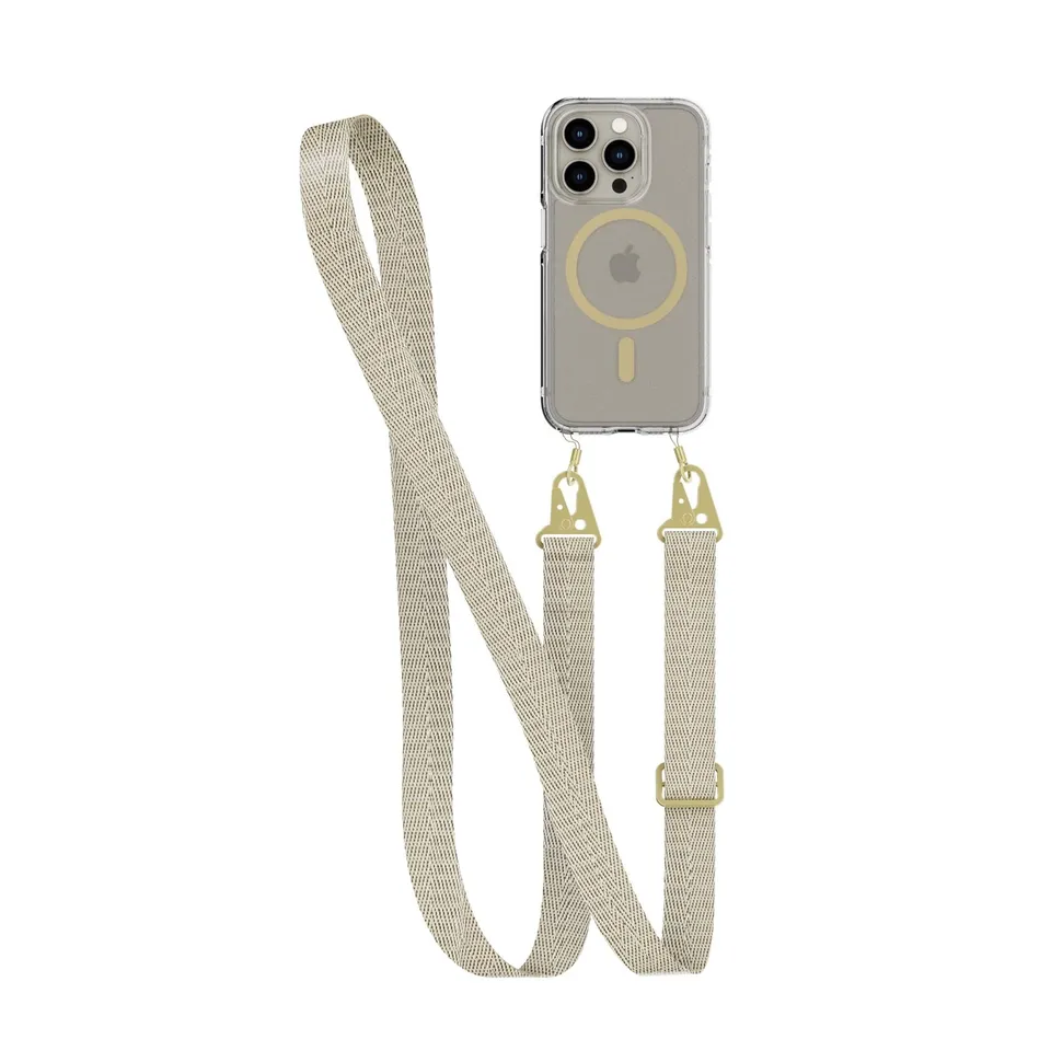 Tech21 FlexQuartz iPhone 15 Pro Handyhülle Gold MagSafe + Band
