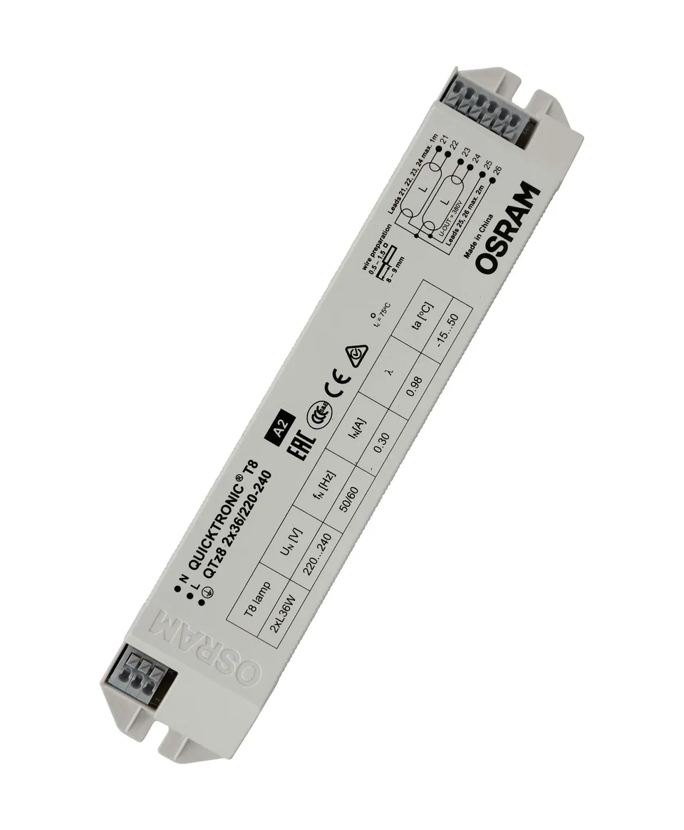 ams OSRAM POWERTRONIC QTz8 2x36/220-240 EVG Vorschaltgerät weiß