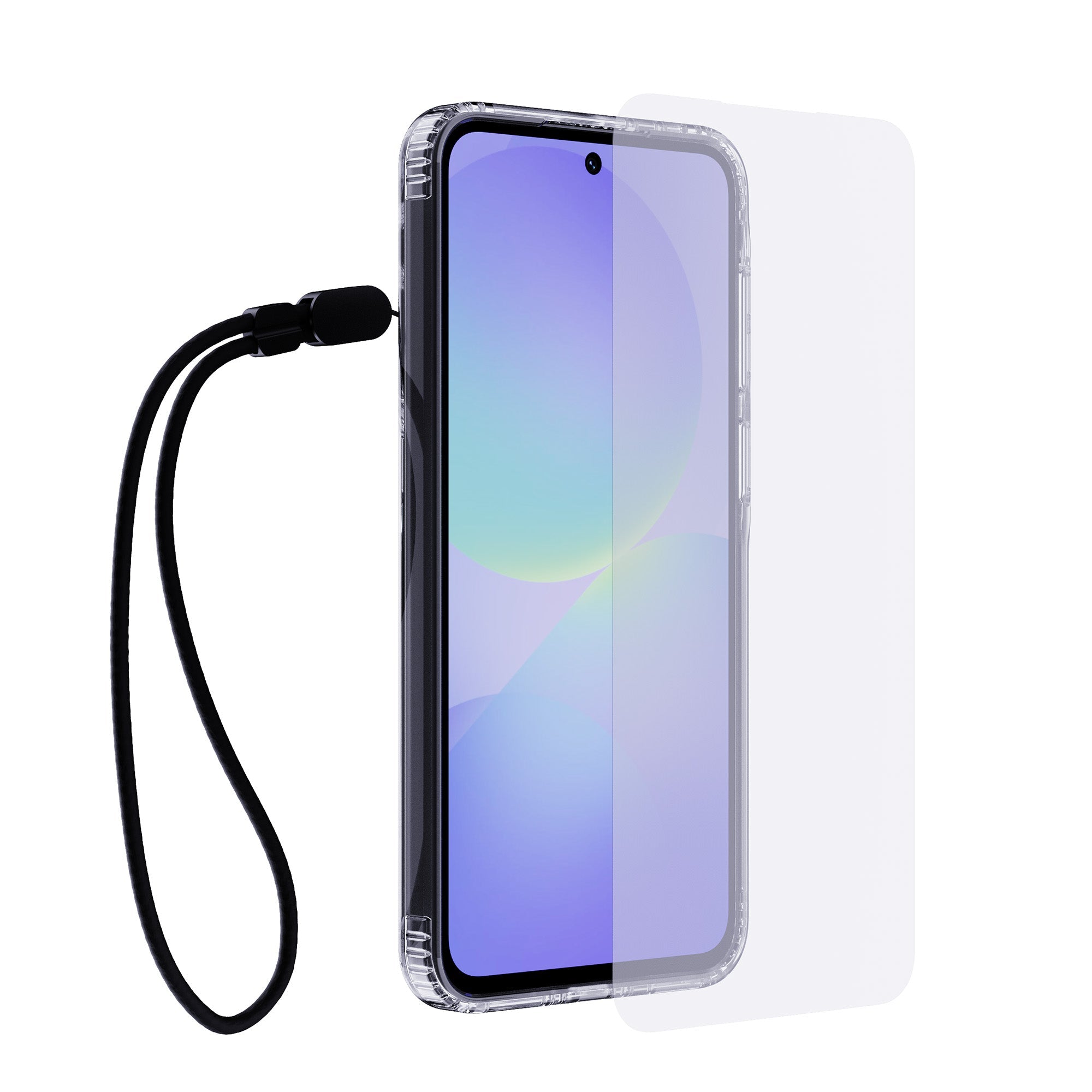 Tech21 EvoLite Clear Galaxy A36 Hülle Bundle Glas Lanyard 3m Schutz
