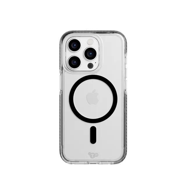 Tech21 EvoCrystal iPhone 15 Pro Hülle MagSafe Graphit Schwarz