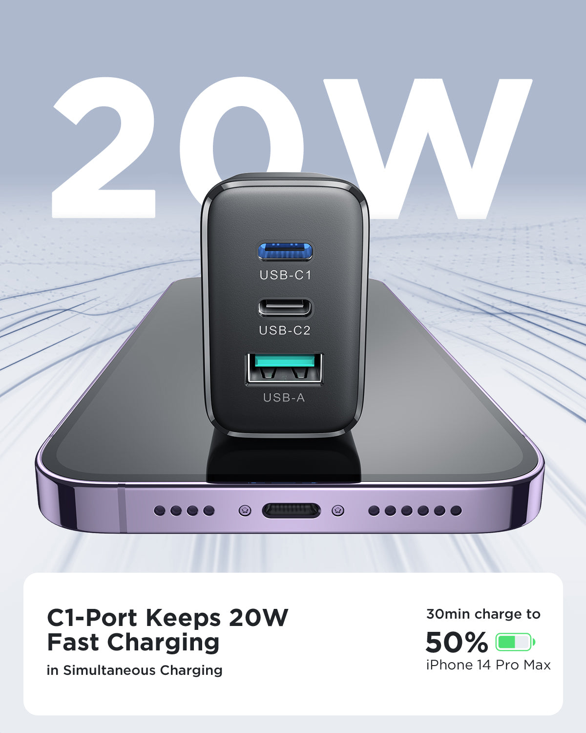JOYROOM JR-TCF10 32W Schnellladegerät Schwarz 3-Port