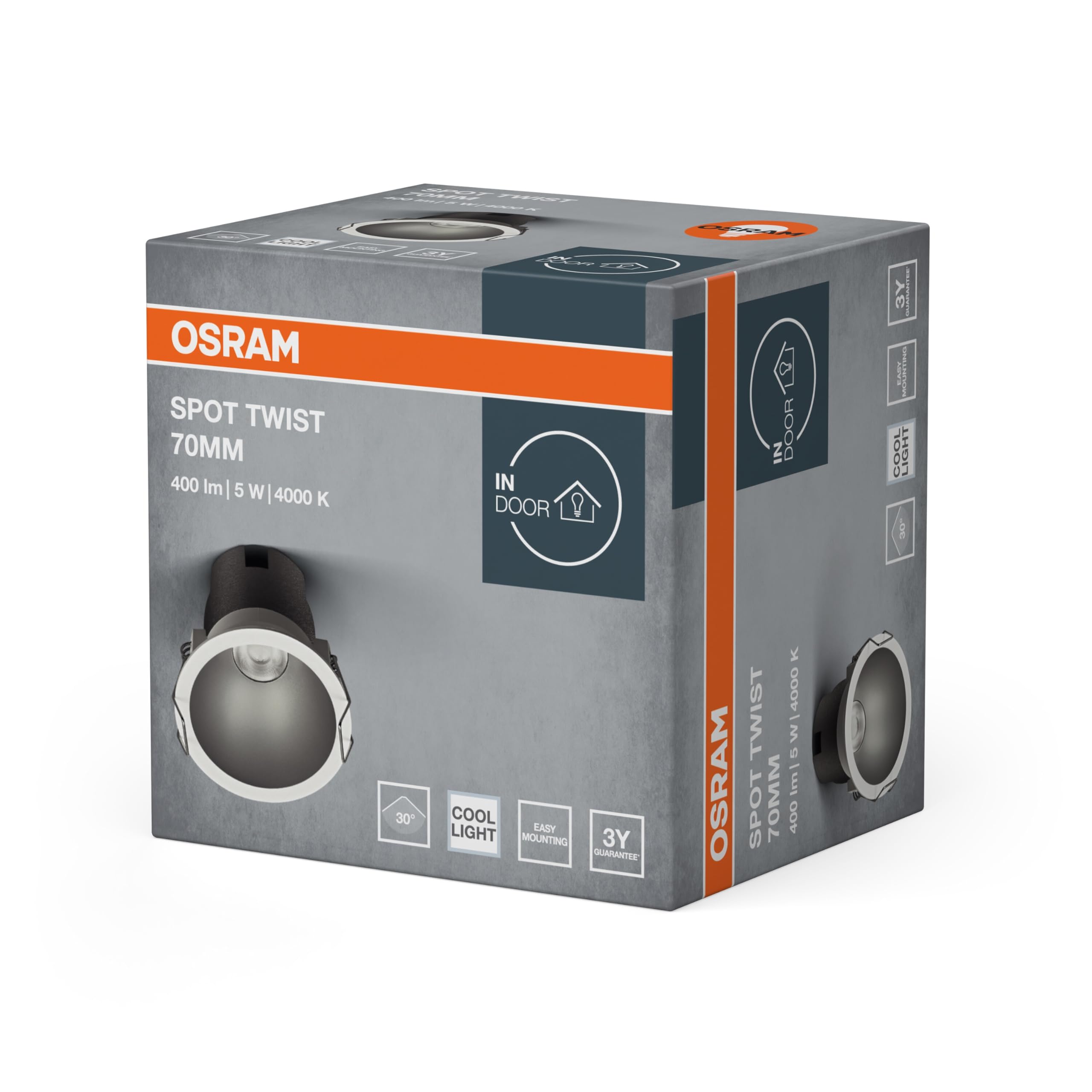 OSRAM Spot Twist Einbau-Downlight silber 5W kaltweiß