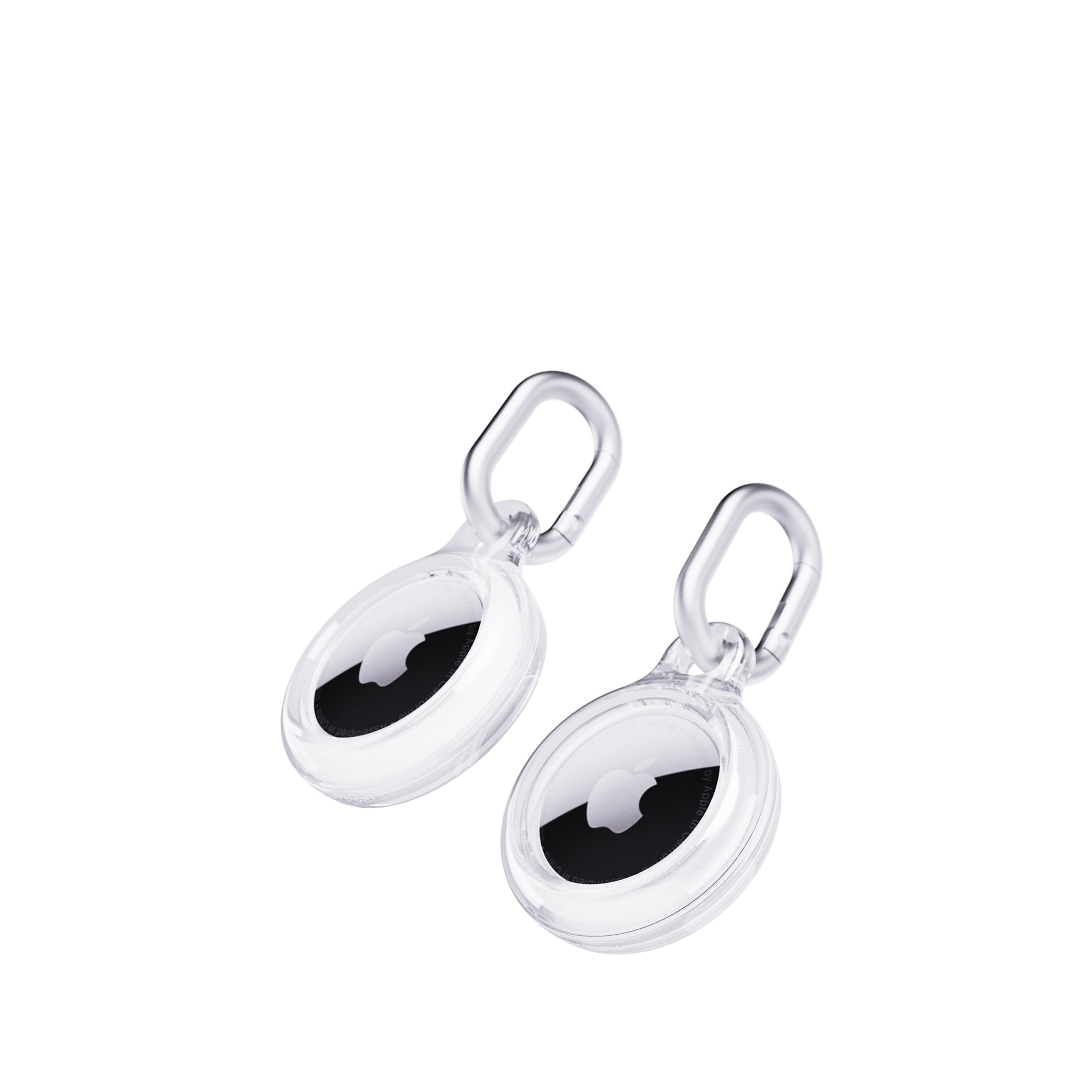 Tech21 EvoClear AirTag Hülle Clear 2er Pack Karabiner