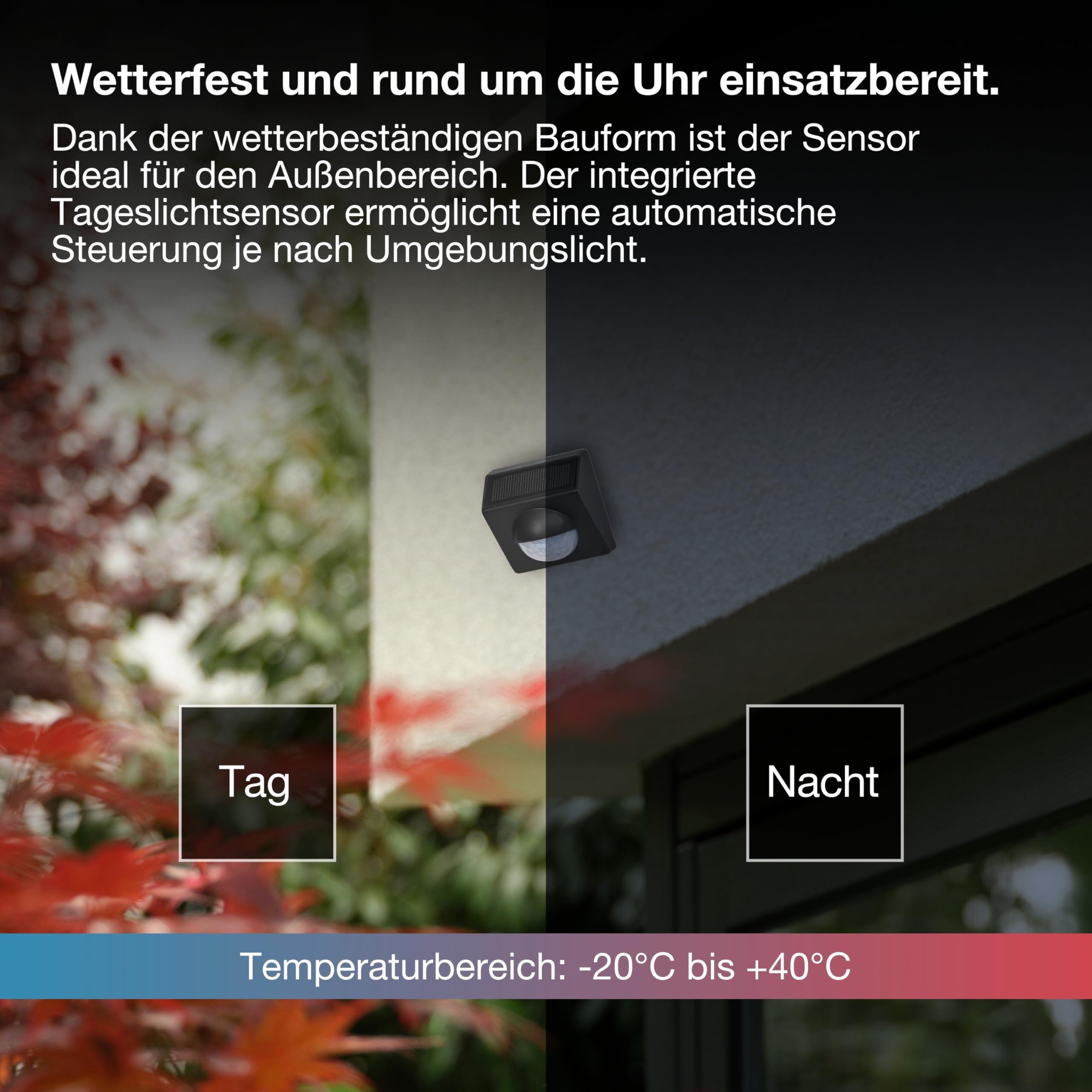 ams OSRAM SMART+ Bewegungsmelder Aussen Dunkelgrau Solar IP65