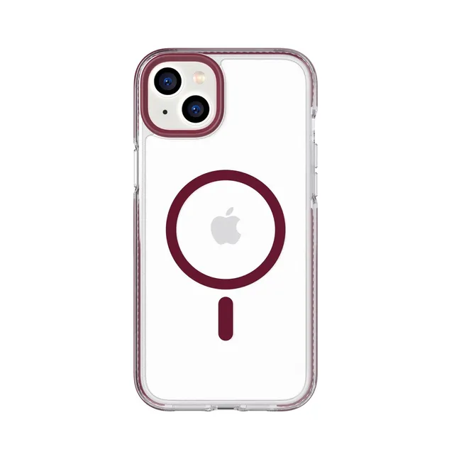 Tech21 EvoCrystal iPhone 14 Plus Handyhülle Burgundy MagSafe