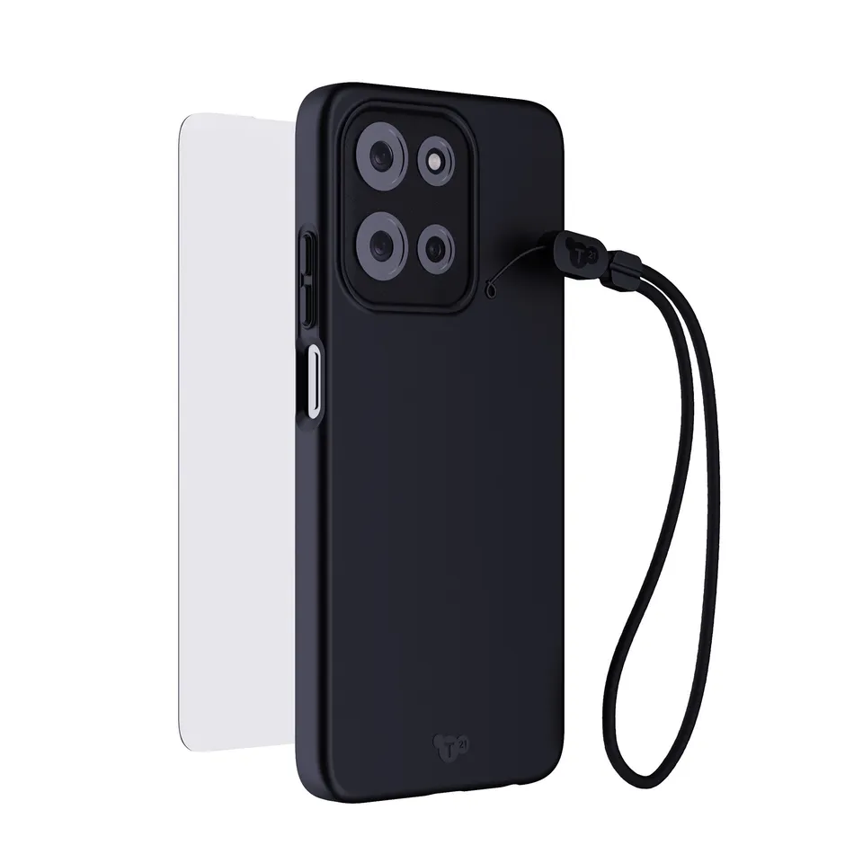 Tech21 EvoLite moto g stylus Hülle Schwarz 3-in-1 mit Glas