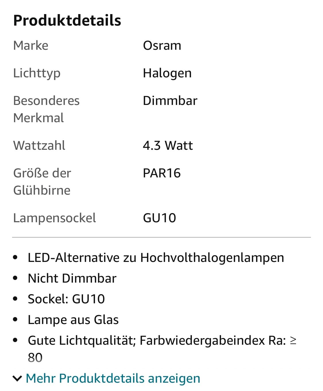 ams OSRAM SMART+ PAR16 GU10 LED 4,3W Warmweiß 10er
