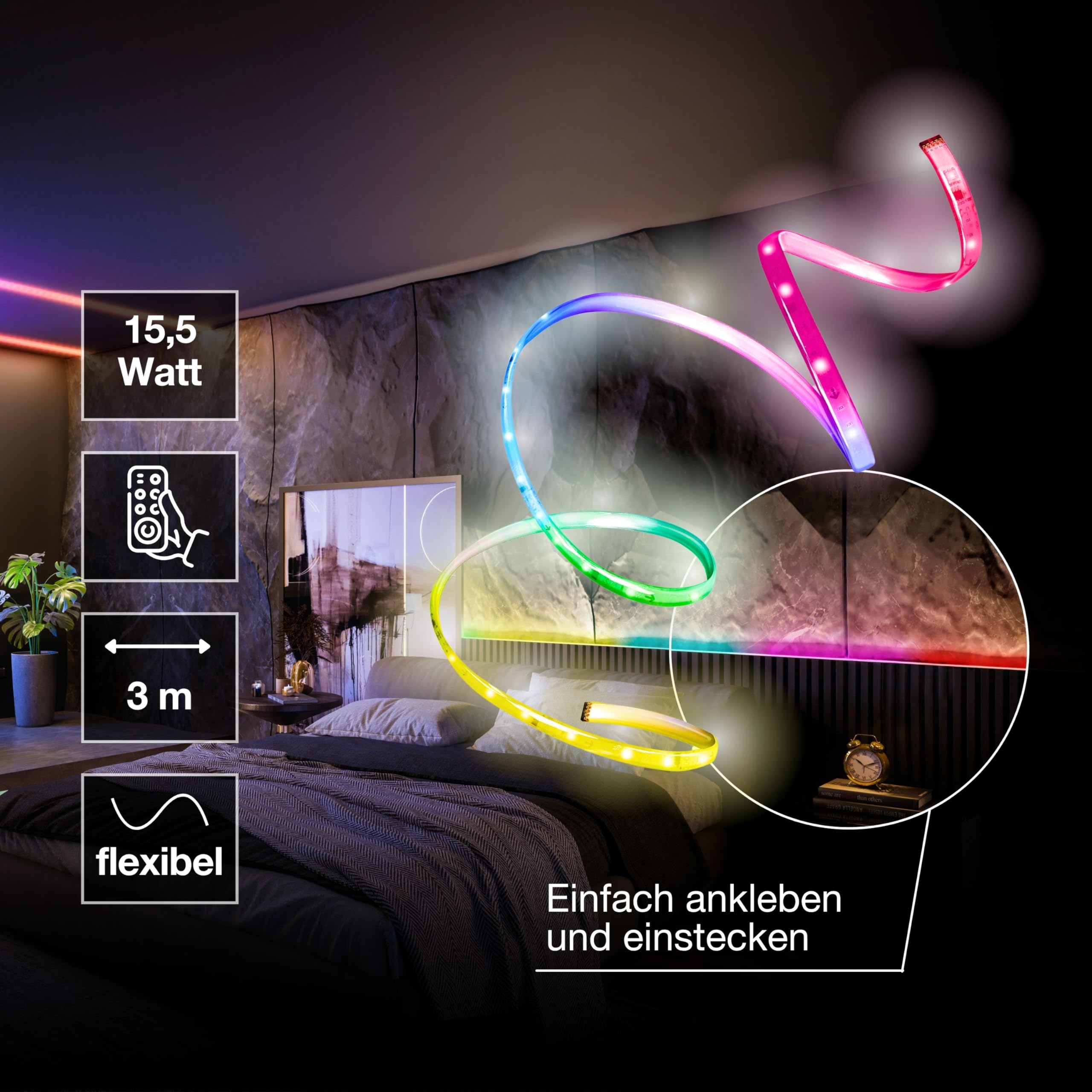 ams OSRAM SMART+ Wifi Flex LED-Streifen 3m RGB dimmbar