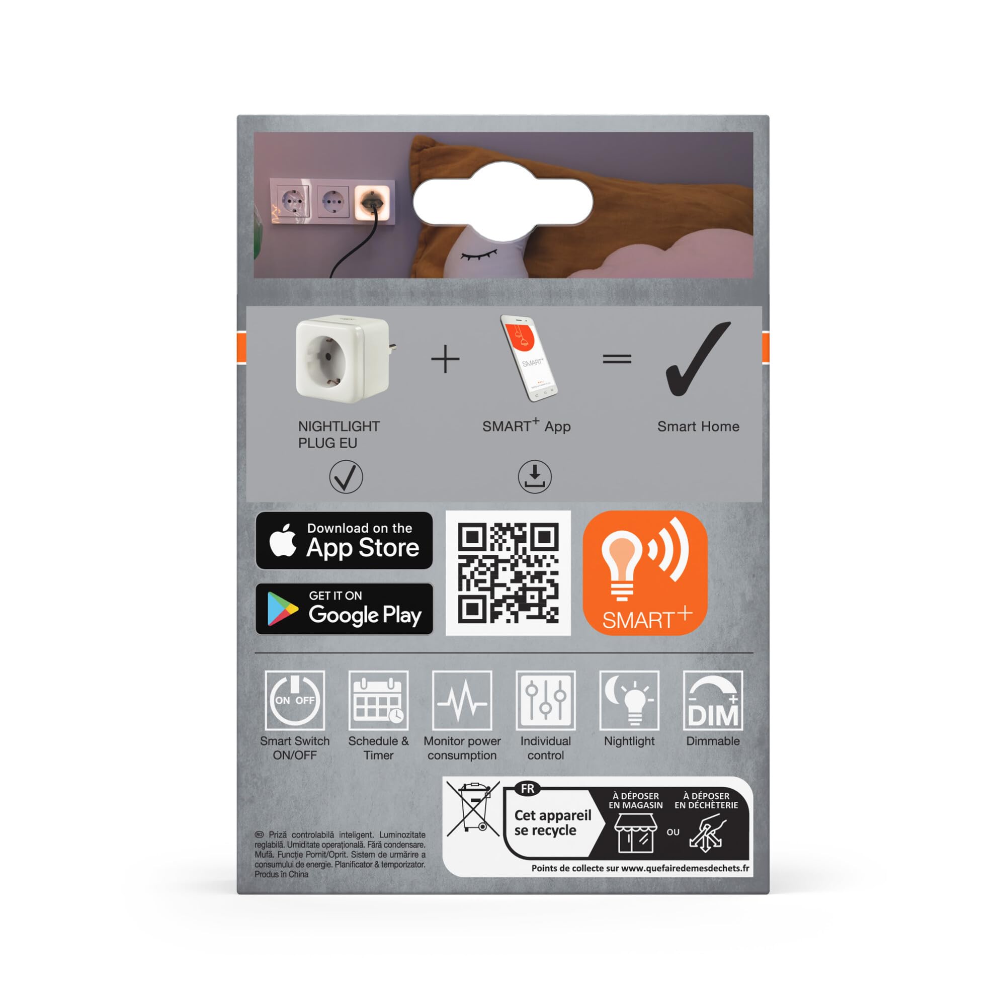 OSRAM SMART+ WiFi Steckdose Nachtlicht weiß 16A