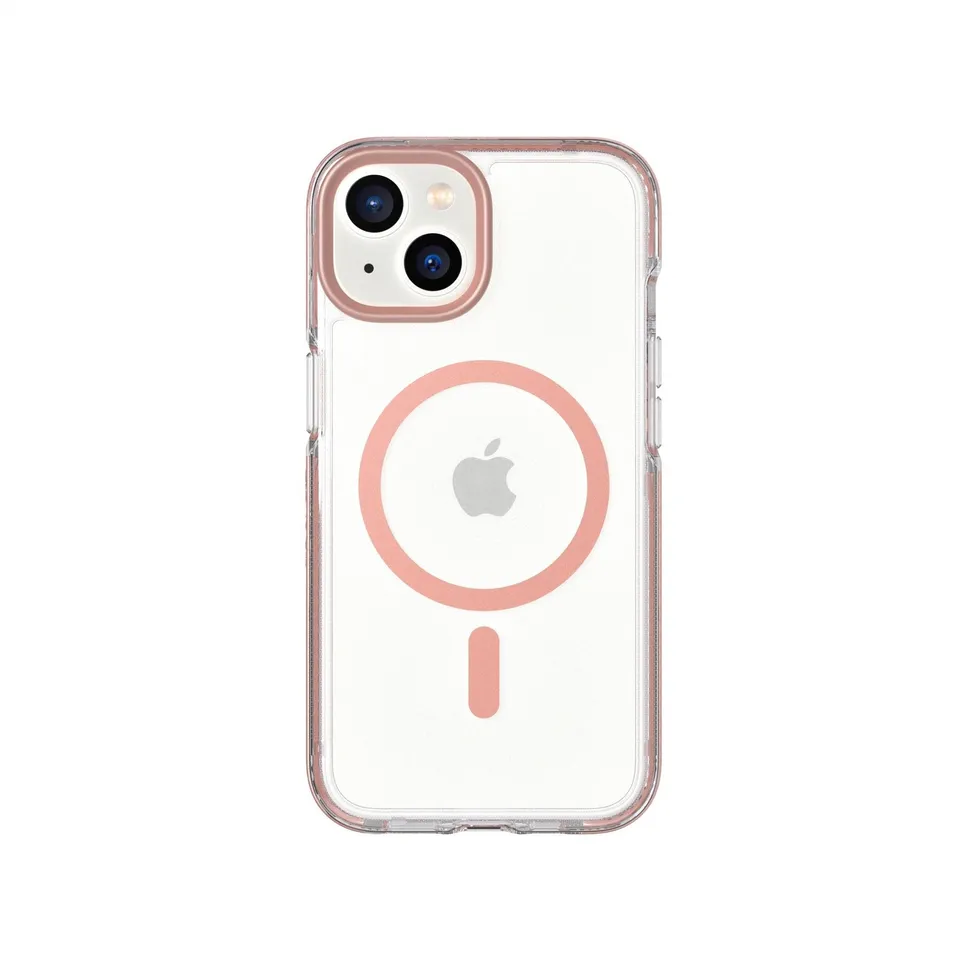 Tech21 EvoCrystal iPhone 15/14/13 Hülle Clear Rose Gold