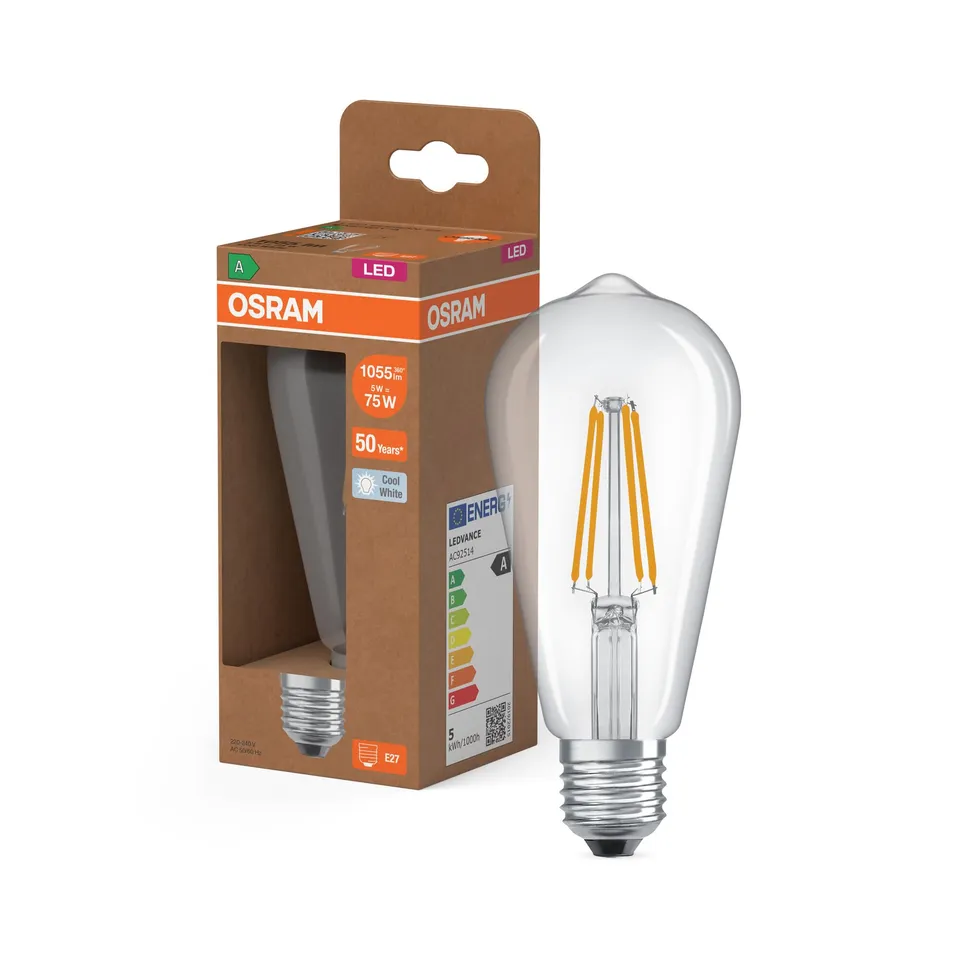 ams OSRAM SMART+ Edison 75 E27 Filament-LED klar 1 Stück