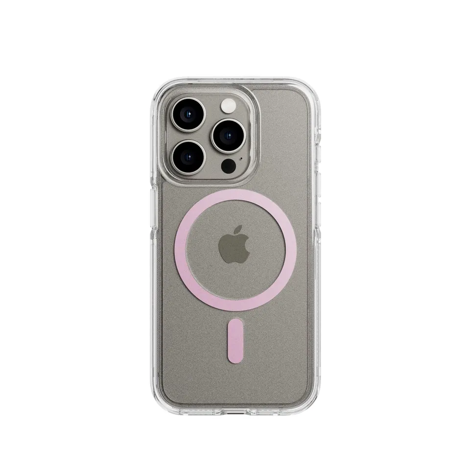 Tech21 FlexQuartz iPhone 15 Pro Handyhülle Pink MagSafe
