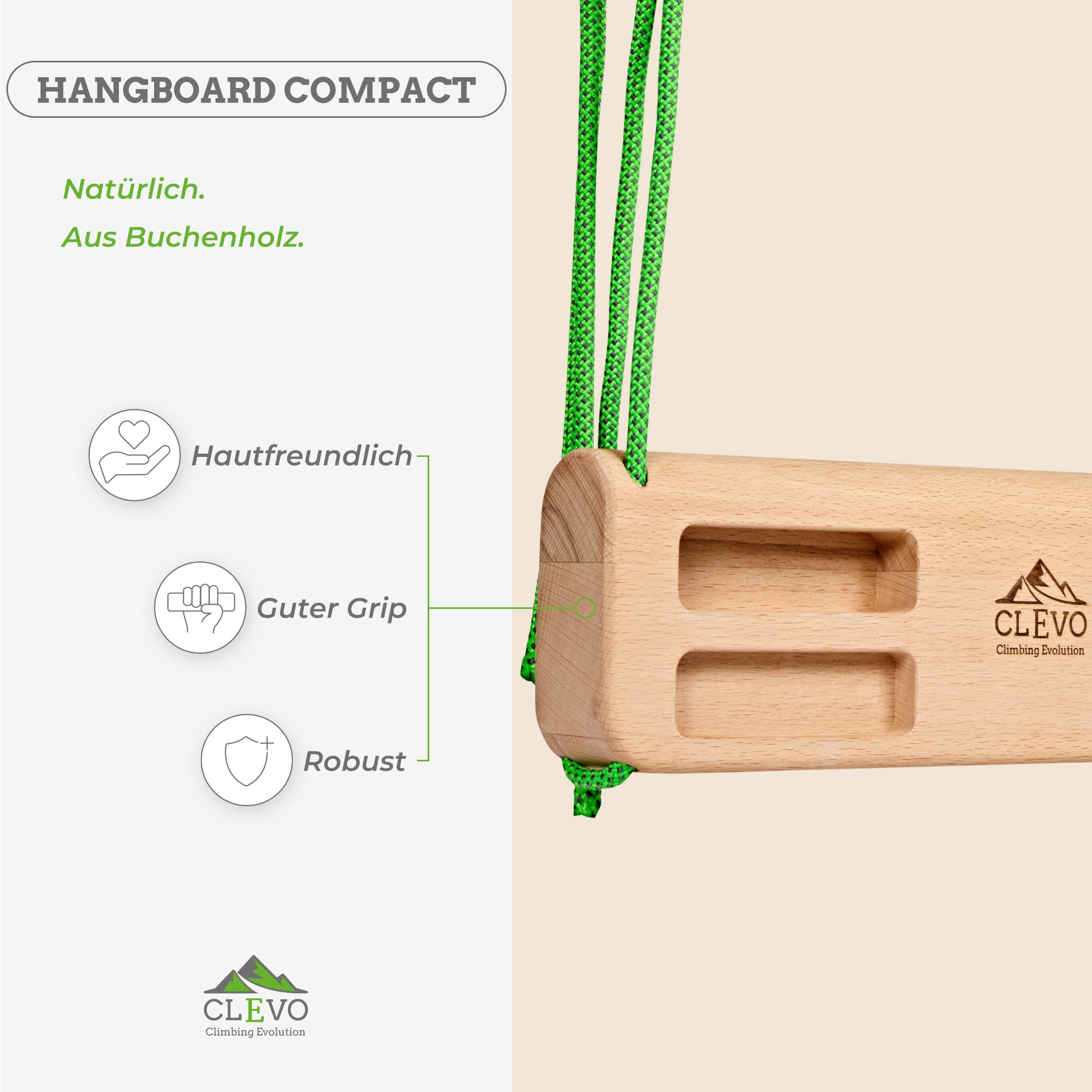 Clevo Hangboards Compact Hangboard Holz tragbar