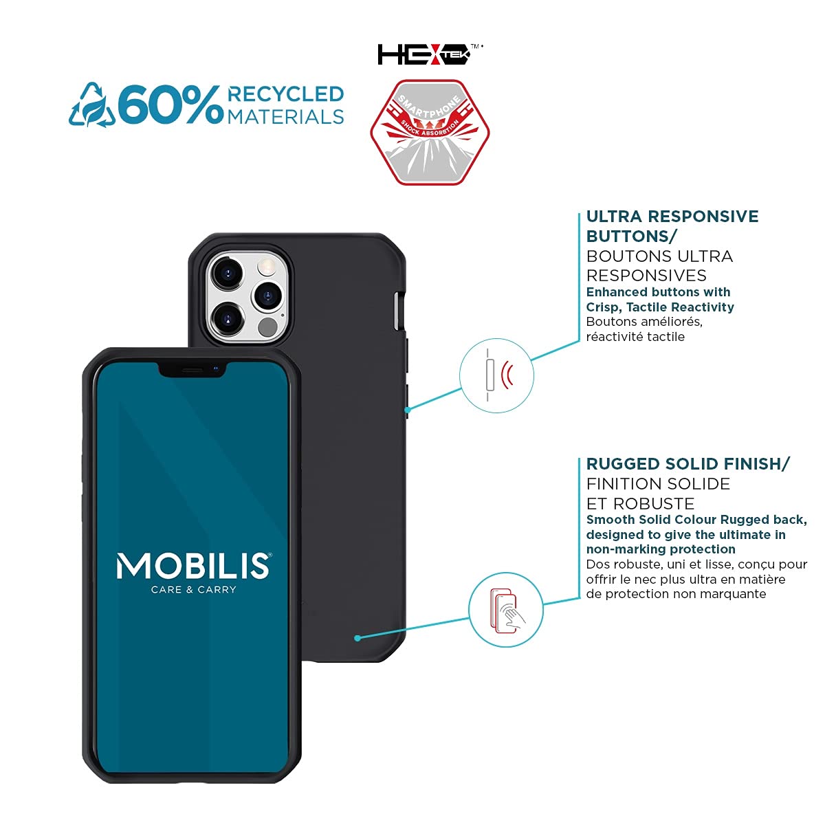 Mobilis Spectrum Schutzhülle iPhone 12/12 Pro schwarz