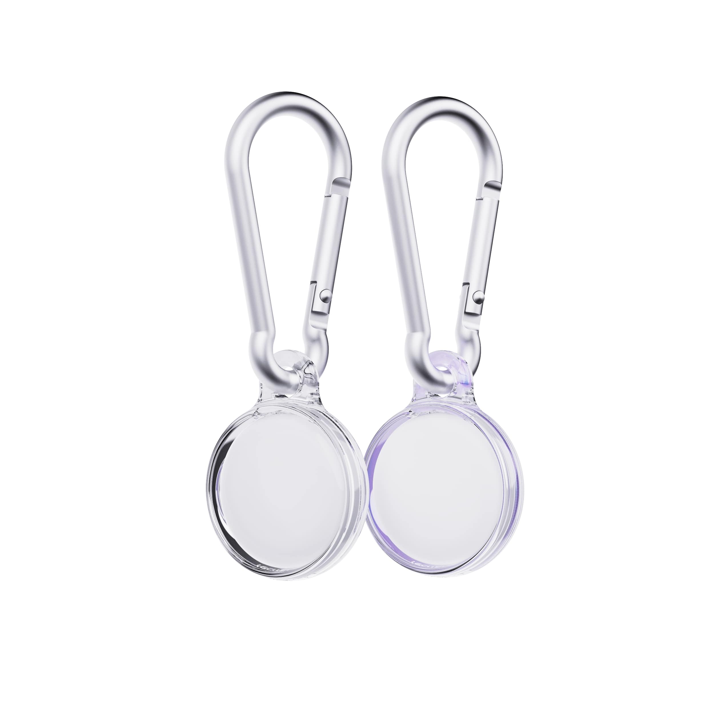 Tech21 EvoPop AirTag Hülle 2er Lila Transparent Karabiner