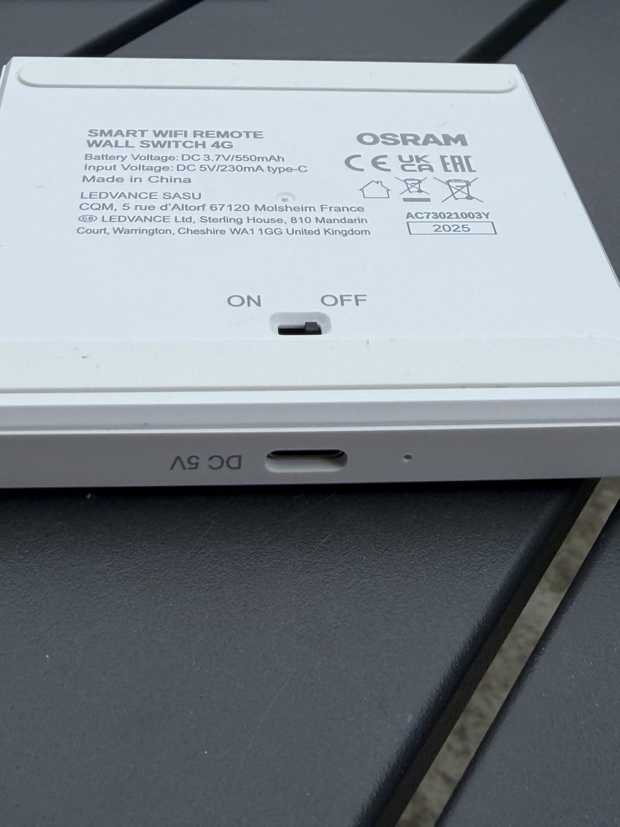 ams OSRAM SMART+ WiFi Wandschalter 4-Gang weiß magnetisch