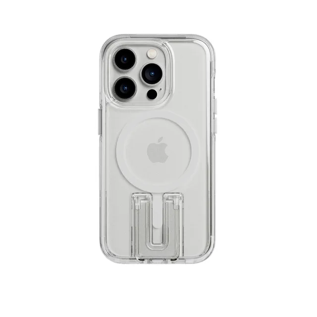 Tech21 EvoCrystal Kick iPhone 14 Pro Hülle MagSafe Weiß Ständer