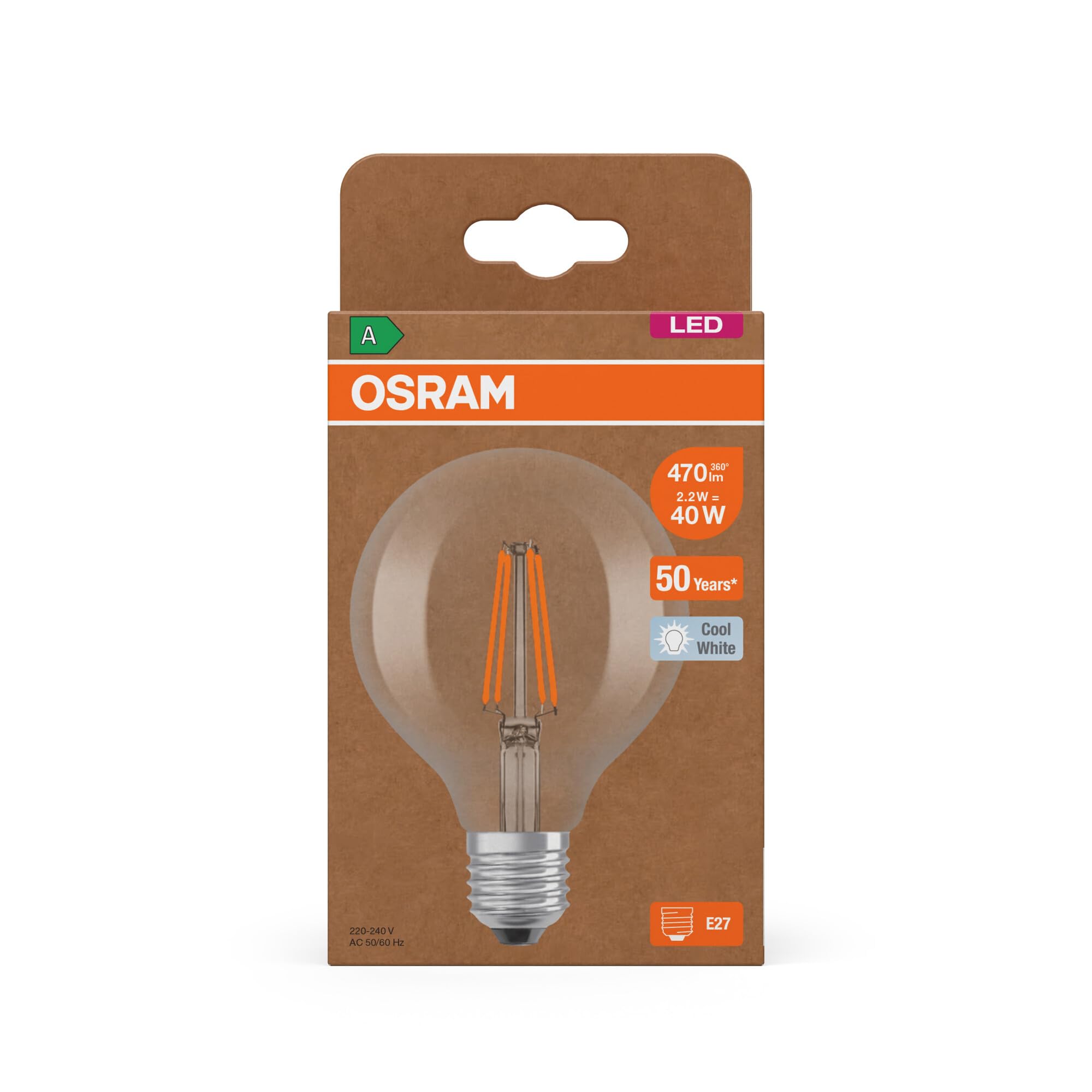 ams OSRAM SMART+ Globe 80 LED Lampe E27 klar 40W Ersatz