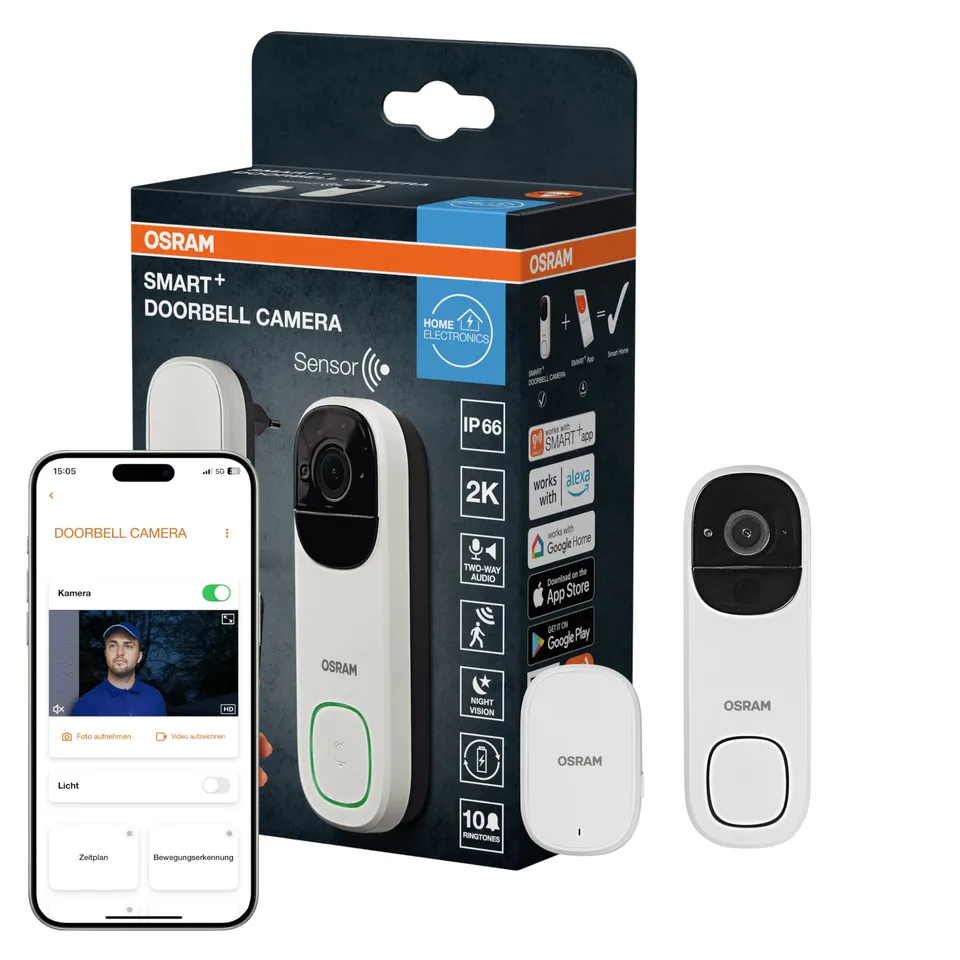 OSRAM SMART+ WiFi Video-Türklingel 2K weiß Akku