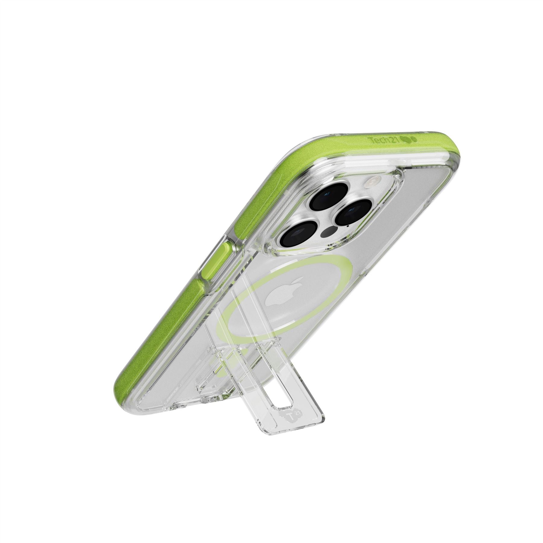 Tech21 EvoCrystal Kick iPhone 15 Pro Hülle limette MagSafe
